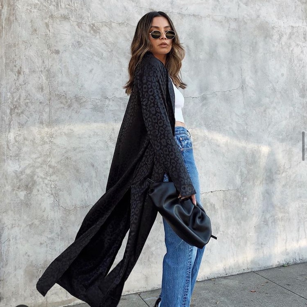 Shop Starlow Black Leopard Duster NWT
